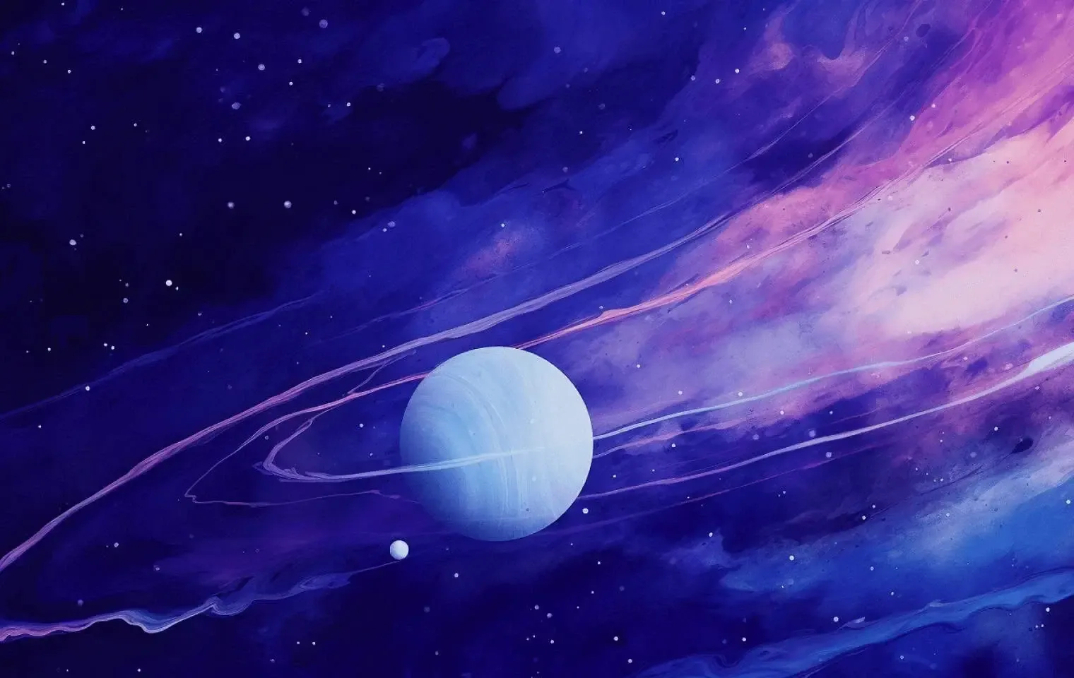 Concept illustration used for JoinAI recruitment call, depicting a starry sky and planets, symbolizing exploration and infinite possibilities.